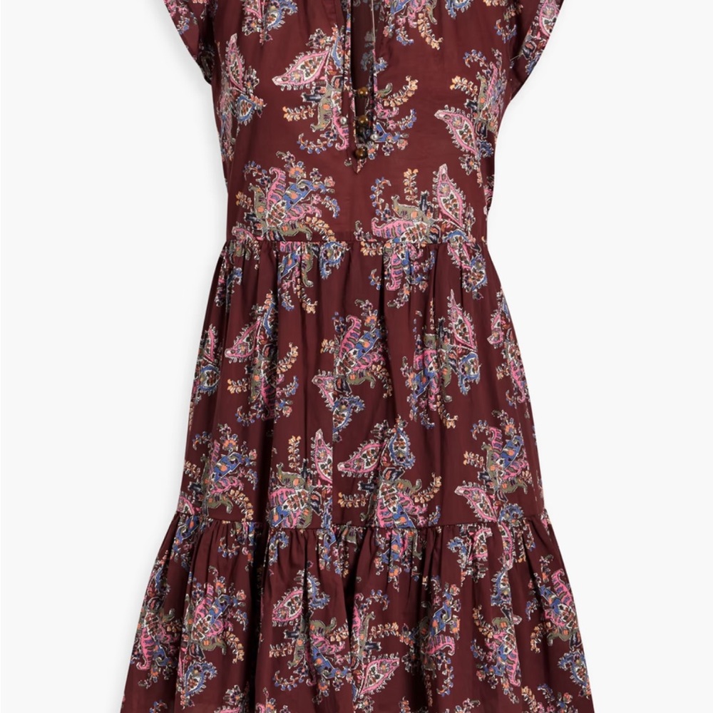 Veronica Beard Red Ruffled Tiered Sundress